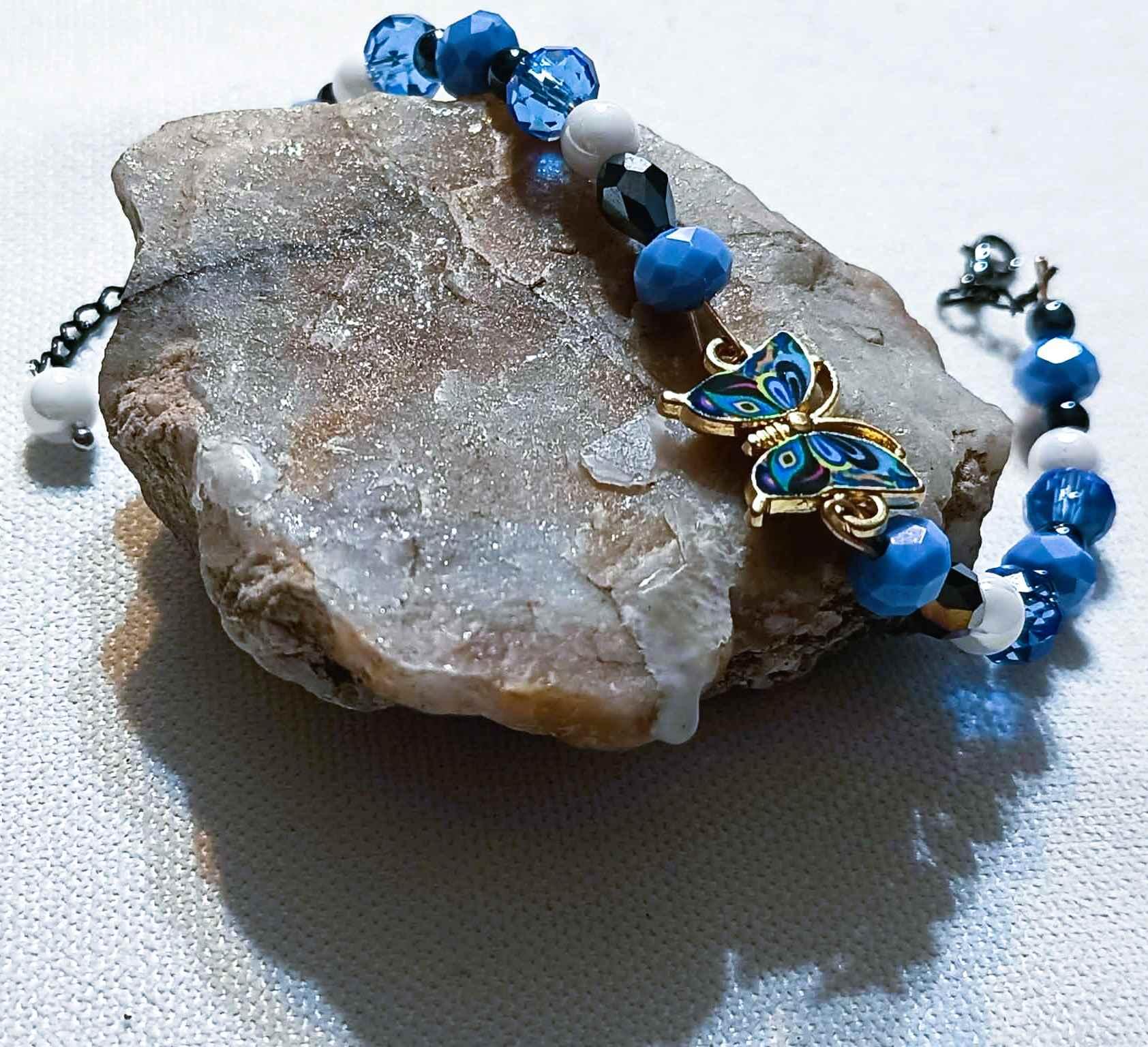 Bransoletka Niebieski Motyl / Blue Butterfly Bracelet BRH#036 2