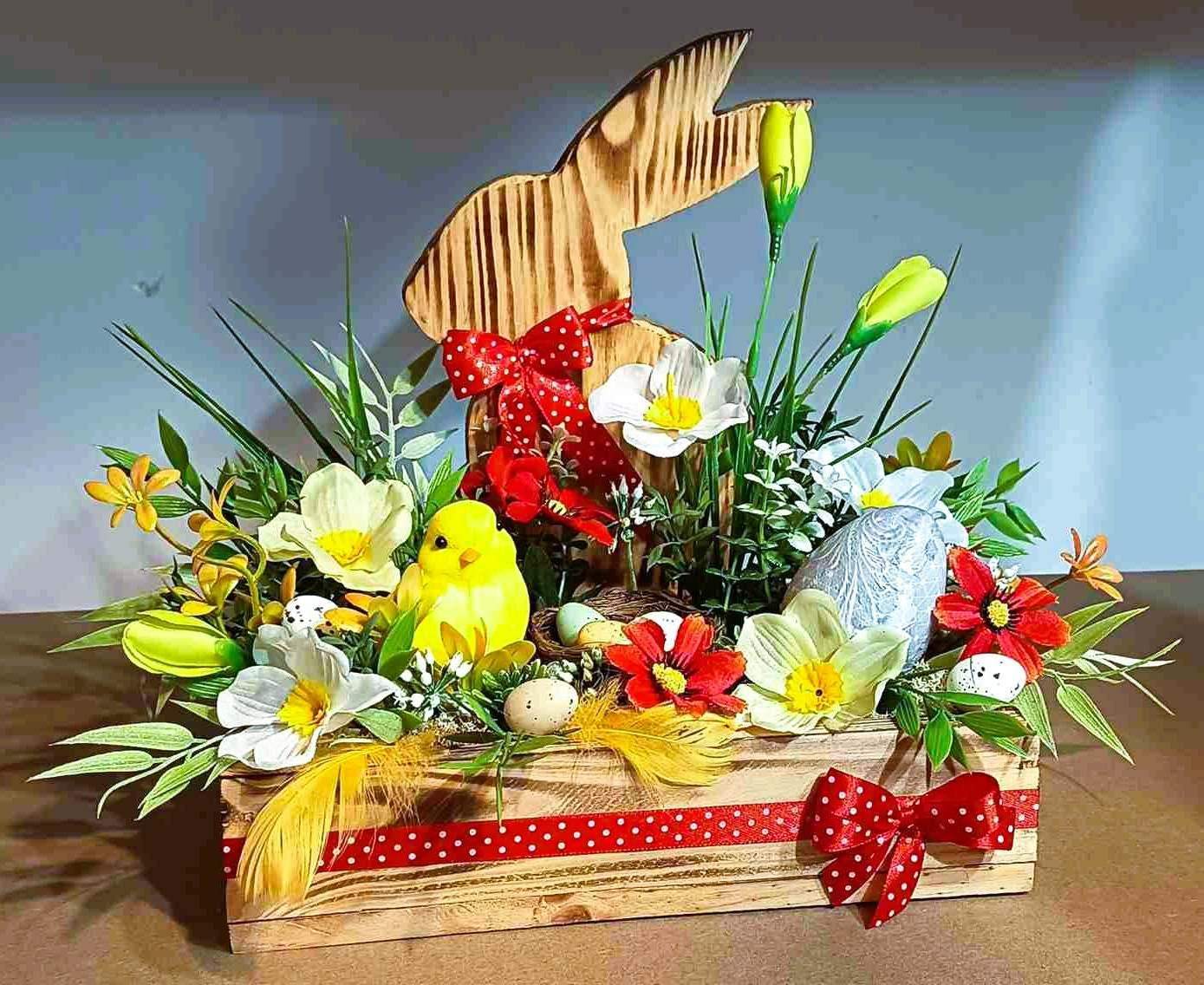 Wielkanocna dekoracja z zajączkiem #DW014