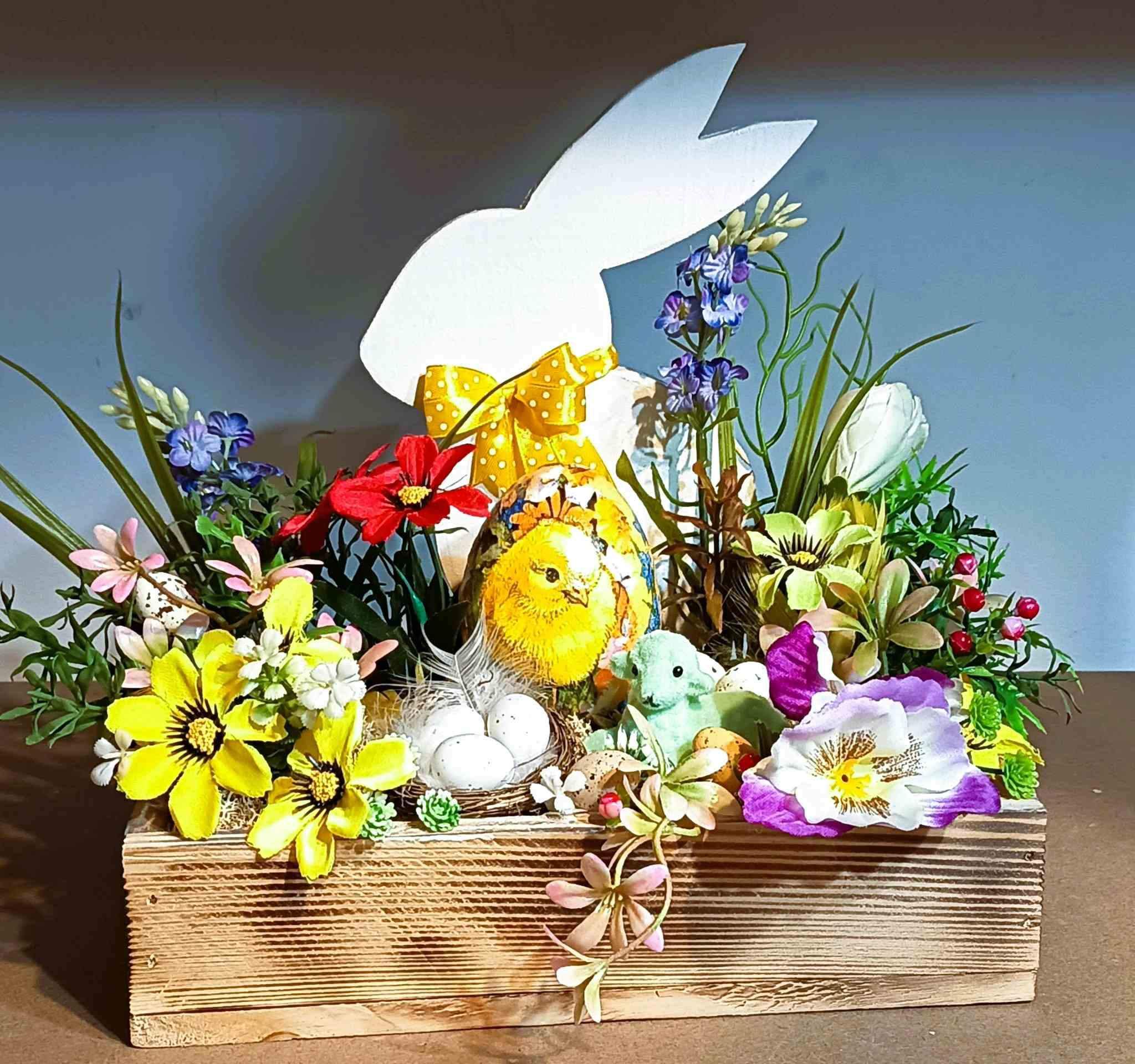 Wielkanocna dekoracja z zajączkiem #DW013