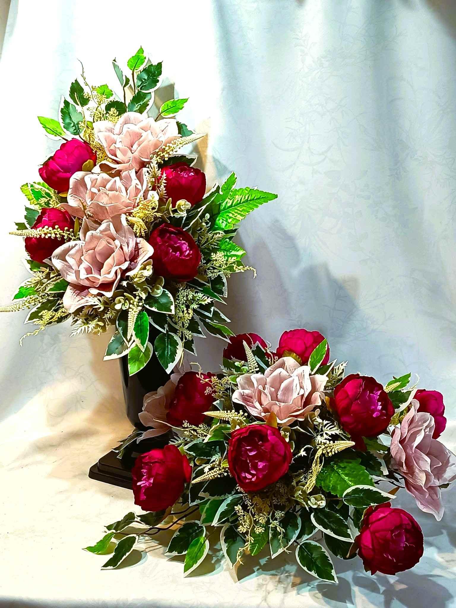Zestaw  nagrobny  Magnolia z Piwonią /  Magnolia and Peony Grave Arrangement Set  #KNG048
