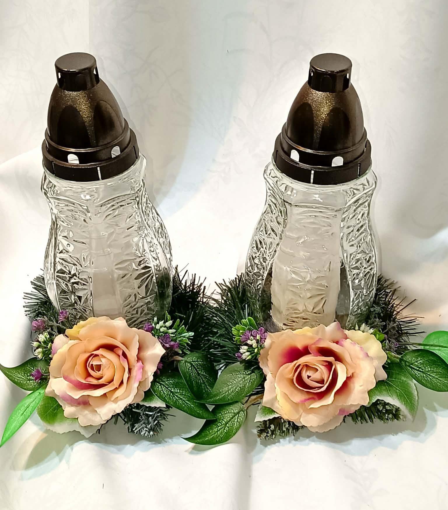 Znicz z dekoracją / Decorative memorial candle #ZN001 1