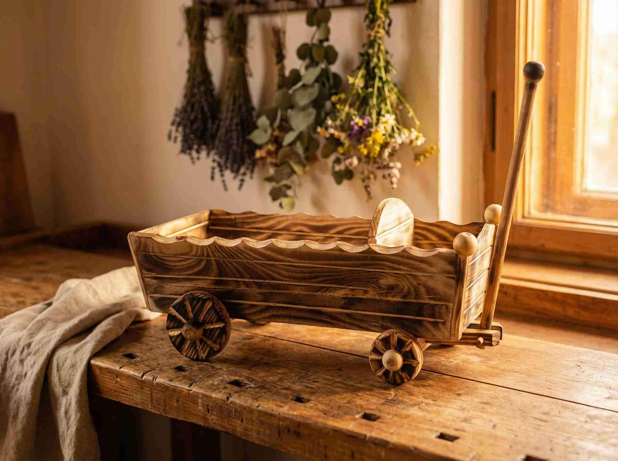 Drewniany wóz #RZD017