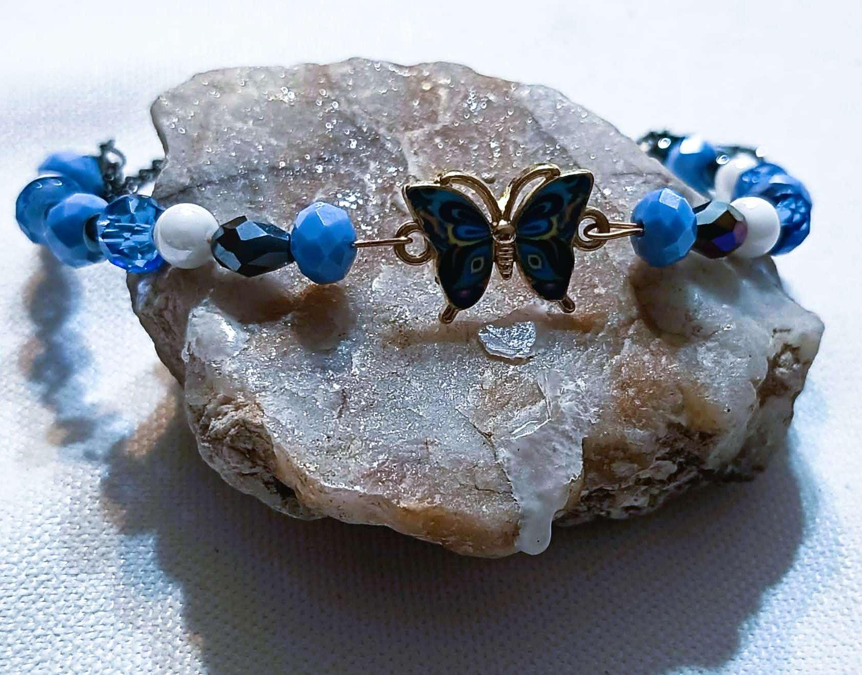 Bransoletka Niebieski Motyl / Blue Butterfly Bracelet BRH#036 4
