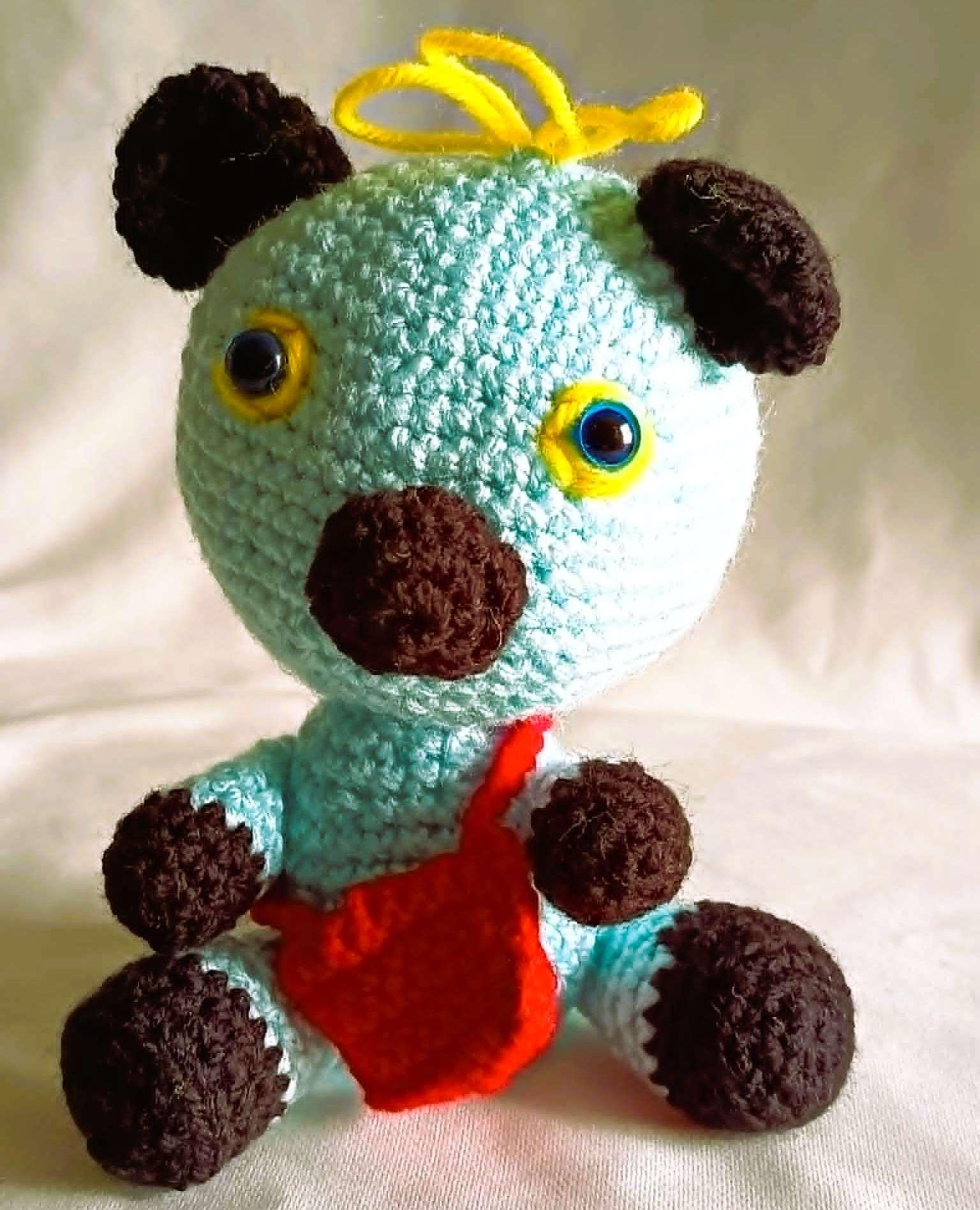 Niebieski miś z torebką / Blue teddy bear with a handbag  #PL0053