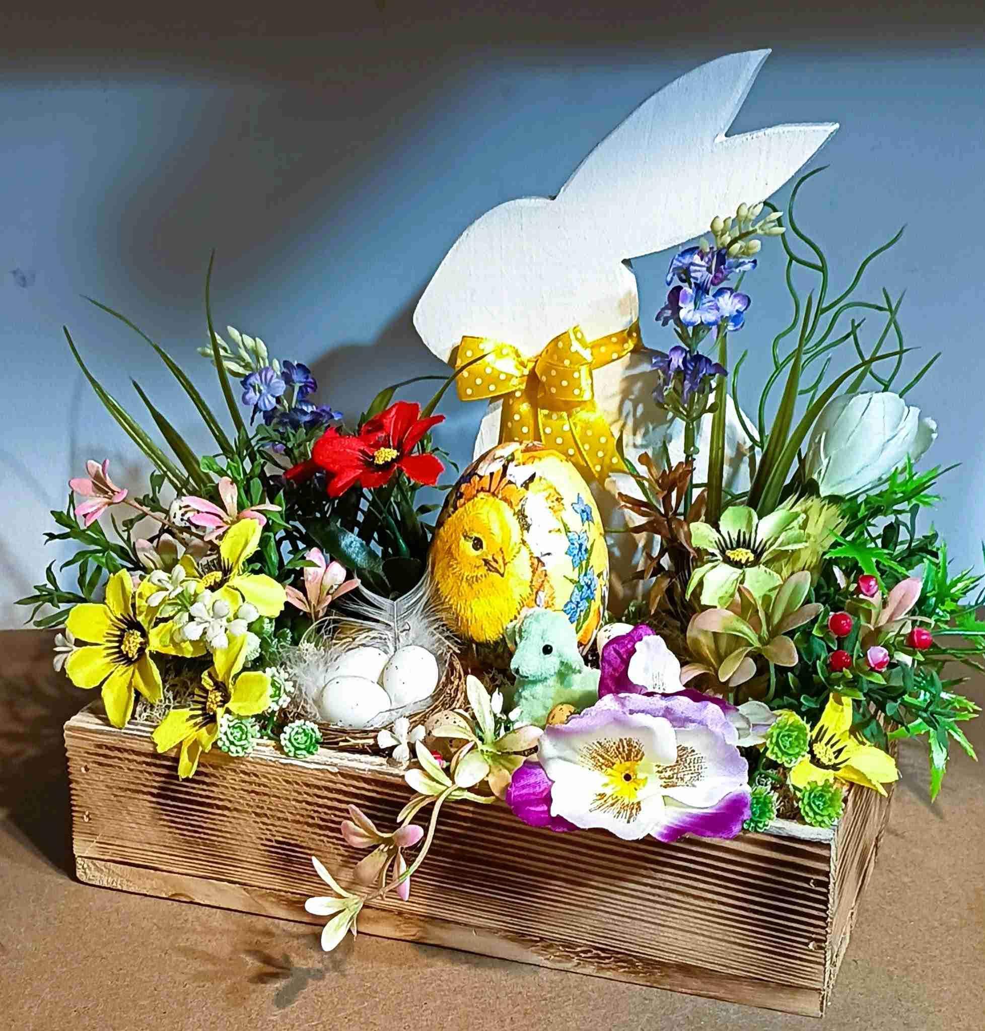 Wielkanocna dekoracja z zajączkiem #DW013 1