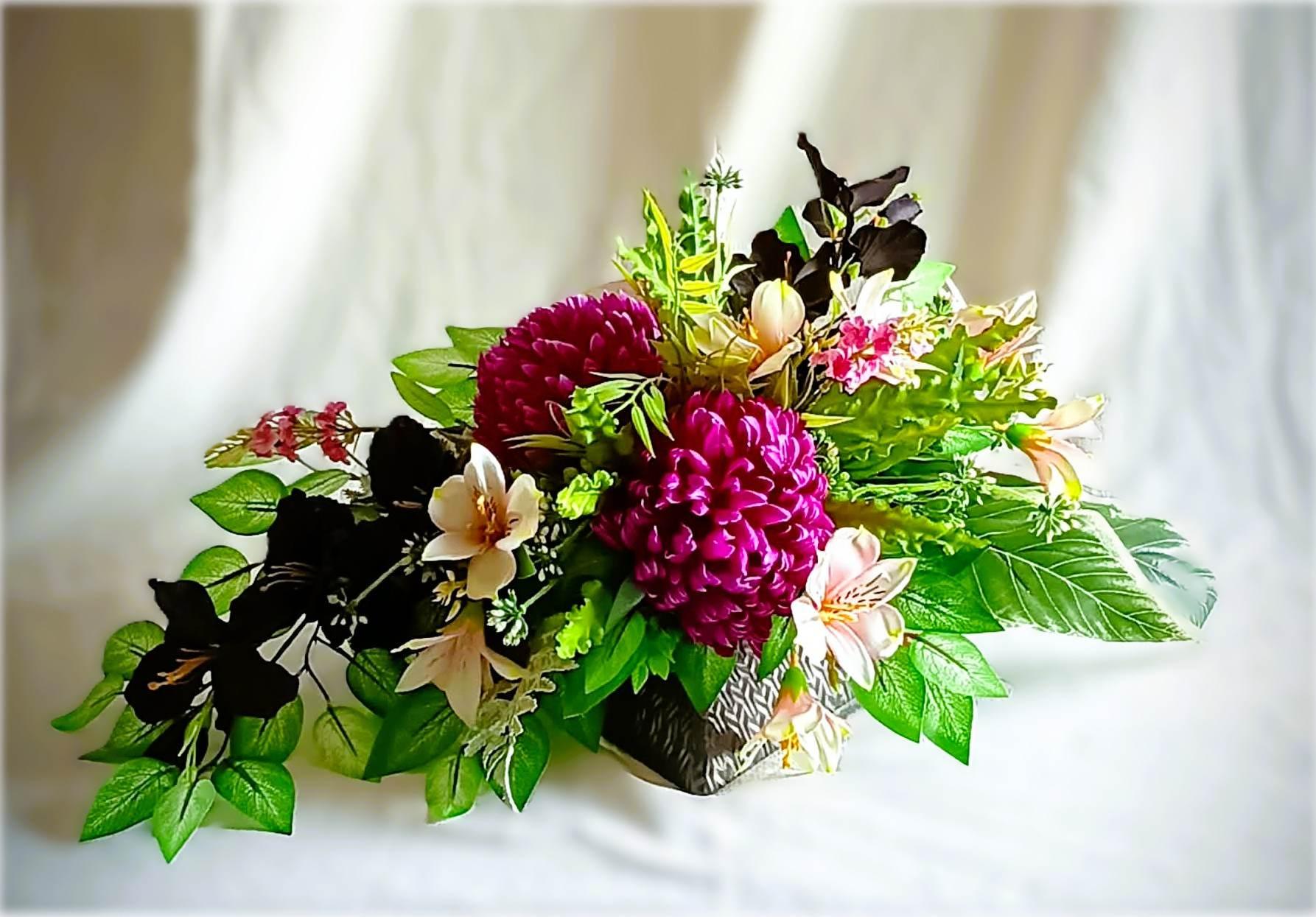 Komplet nagrobny Purpurowa Chryzantema / "Purple Chrysanthemum" Grave Ornament Set #KNG008 2