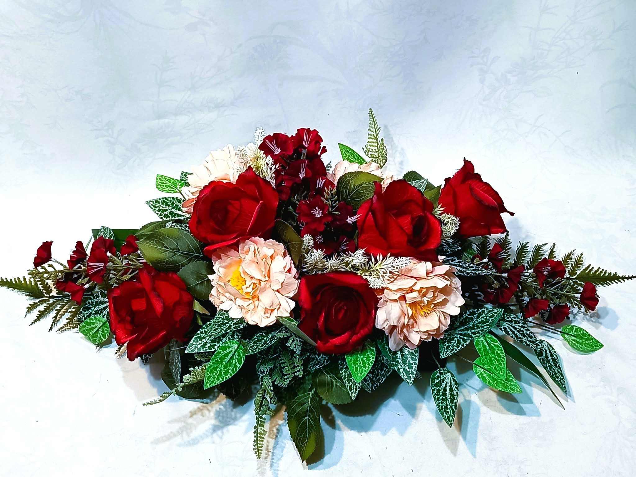 Komplet nagrobny Róże i Piwonie / Roses and Peonies Grave Arrangement Set #KNG035 1