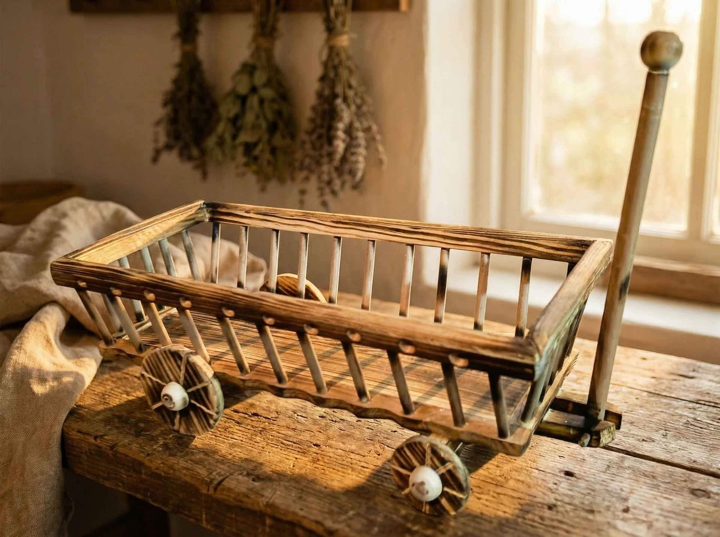 Drewniany wóz #RZD016