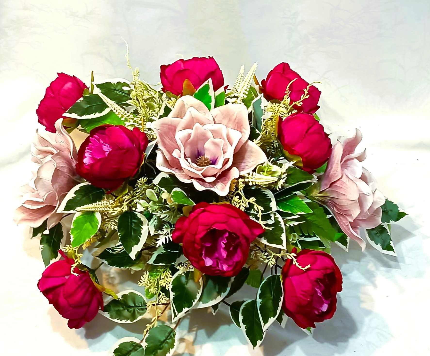 Zestaw nagrobny Magnolia z Piwonią / Magnolia and Peony Grave Arrangement Set #KNG048 2