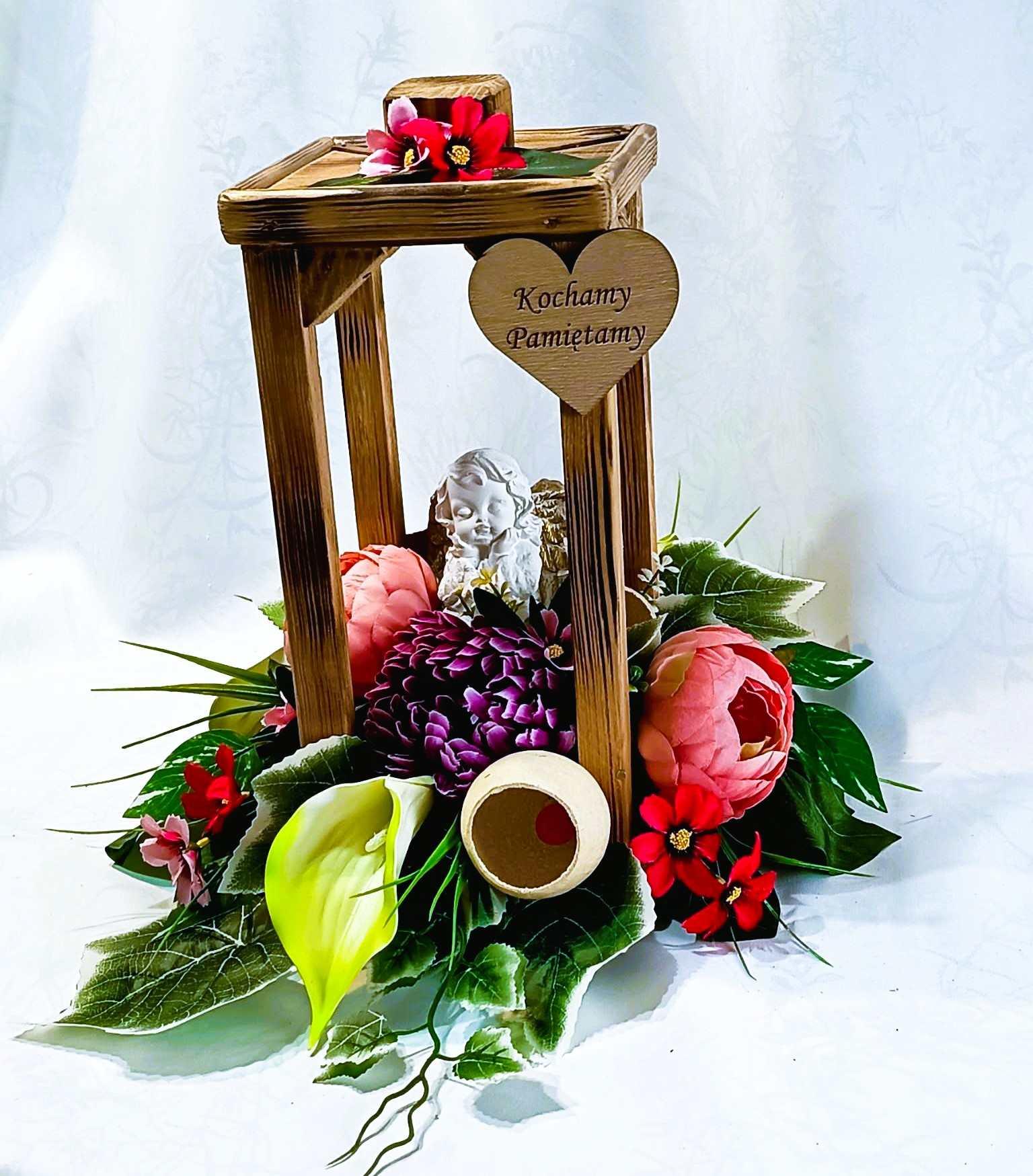 Zestaw nagrobny z latarnią i aniołem / Grave ornament set with a lantern and an angel #KNG022 2