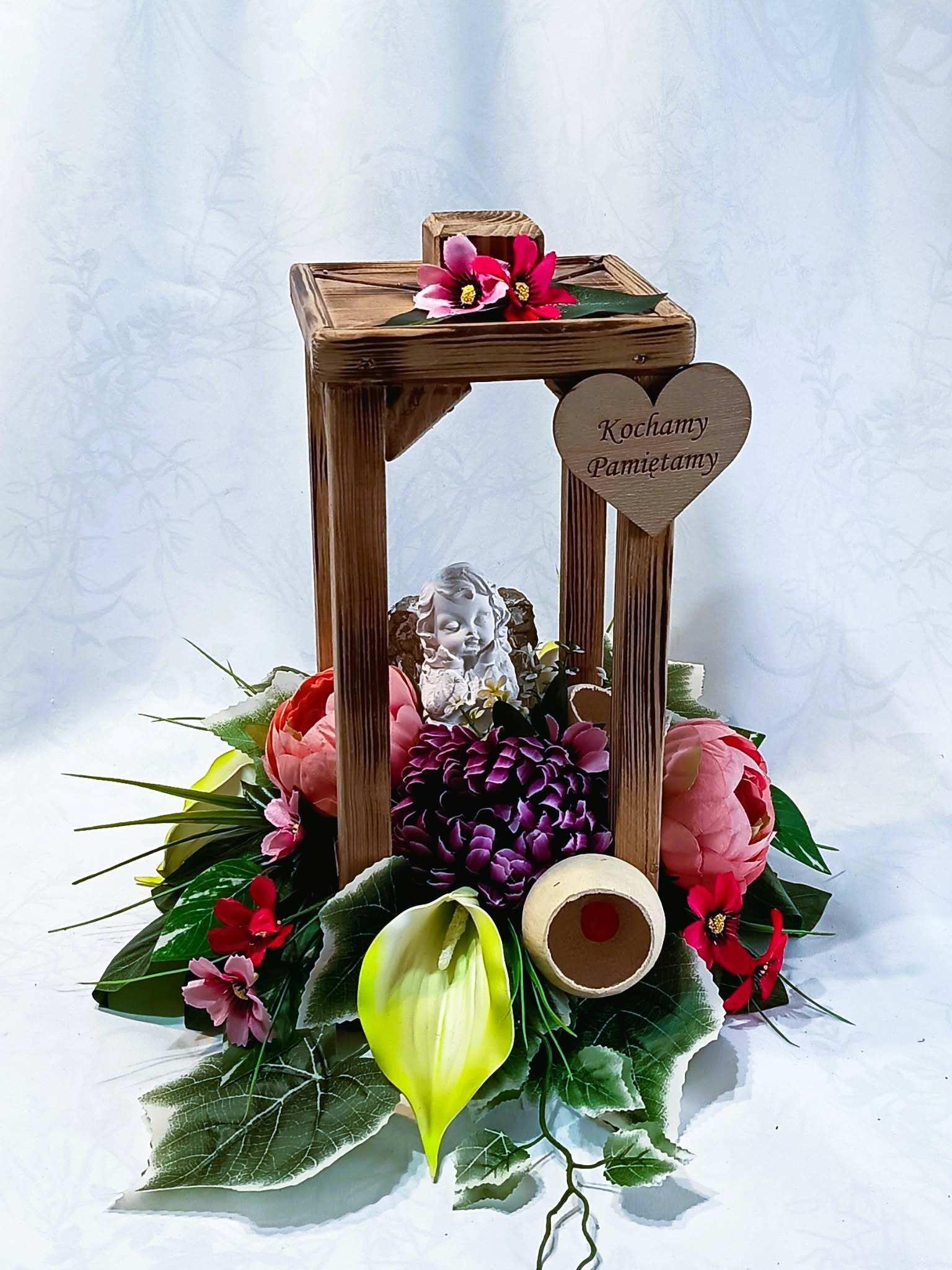 Zestaw nagrobny z latarnią i aniołem / Grave ornament set with a lantern and an angel #KNG022 5