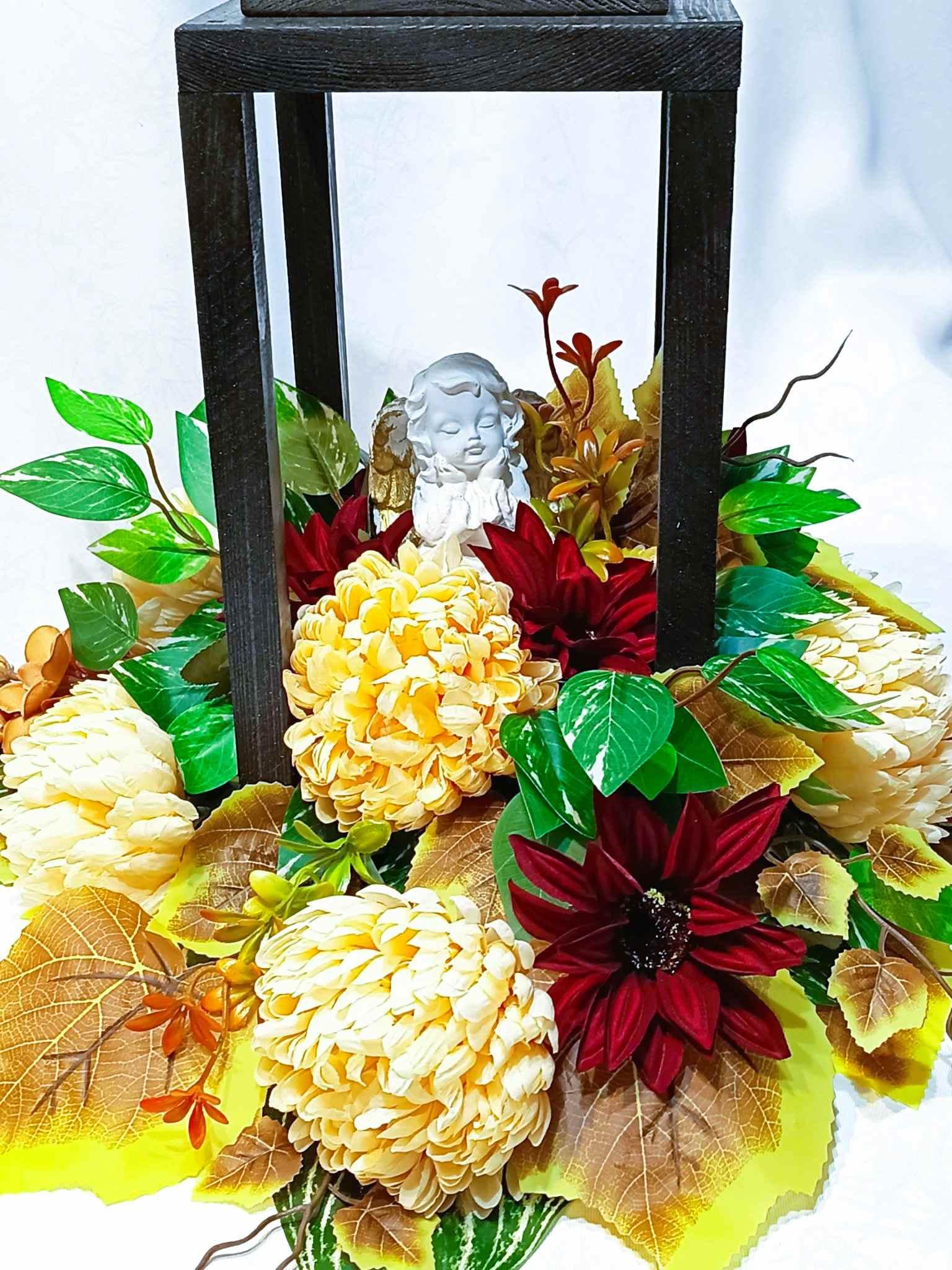 Zestaw nagrobny z latarnią i aniołem / Grave ornament set with a lantern and an angel #KNG020 5