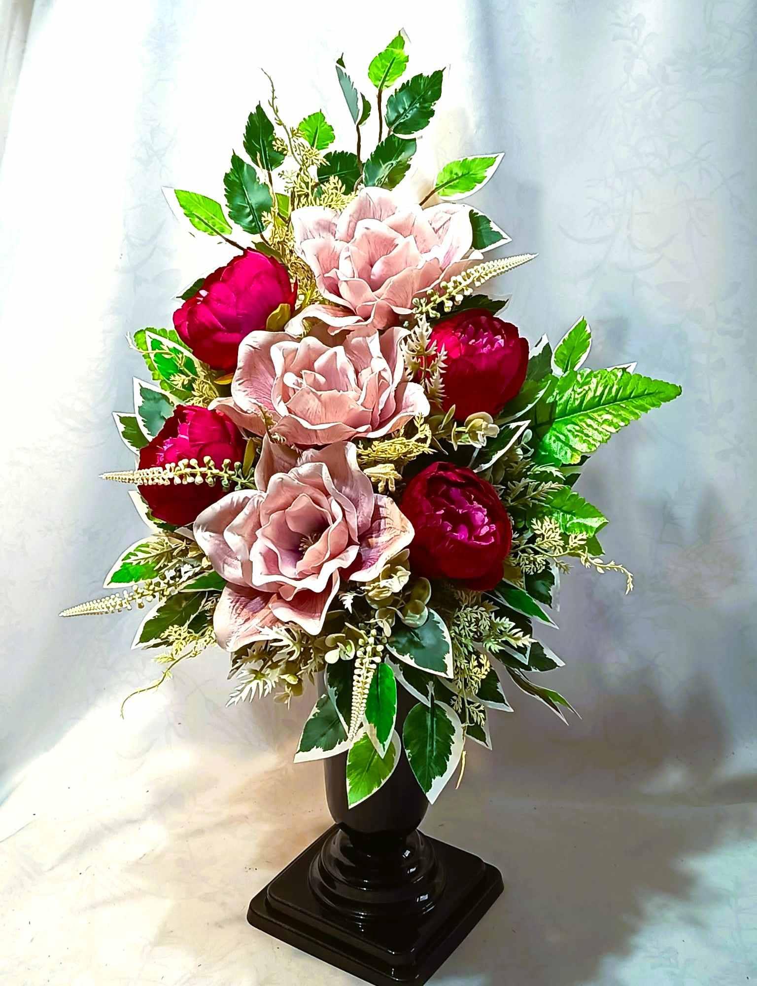 Zestaw nagrobny Magnolia z Piwonią / Magnolia and Peony Grave Arrangement Set #KNG048 4