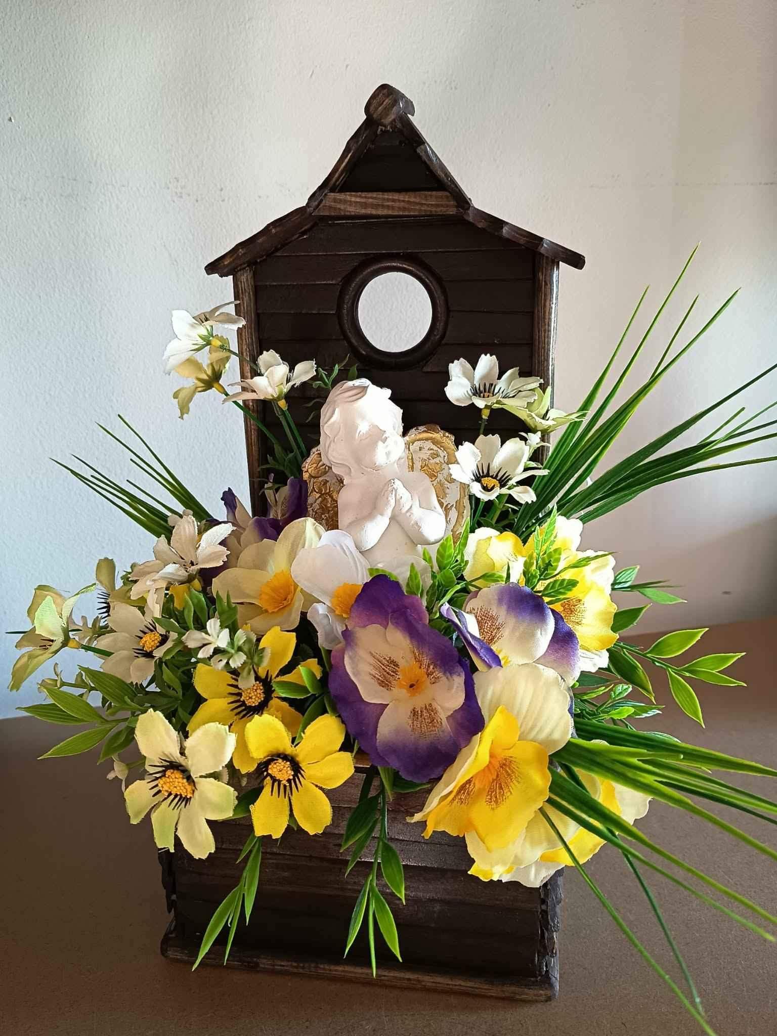 Wiosenna dekoracja z aniołkiem #KNG008