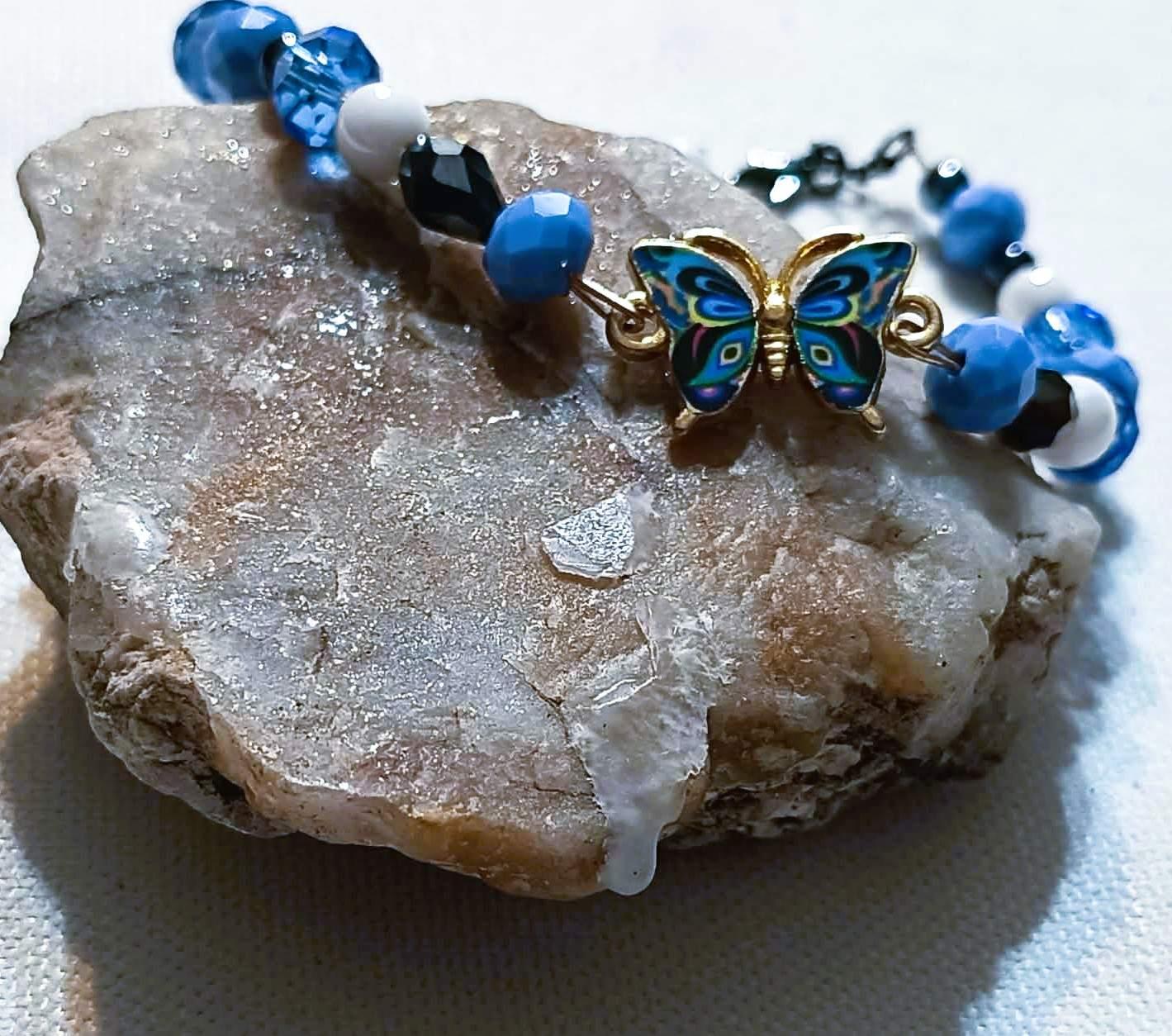 Bransoletka Niebieski Motyl / Blue Butterfly Bracelet BRH#036 5