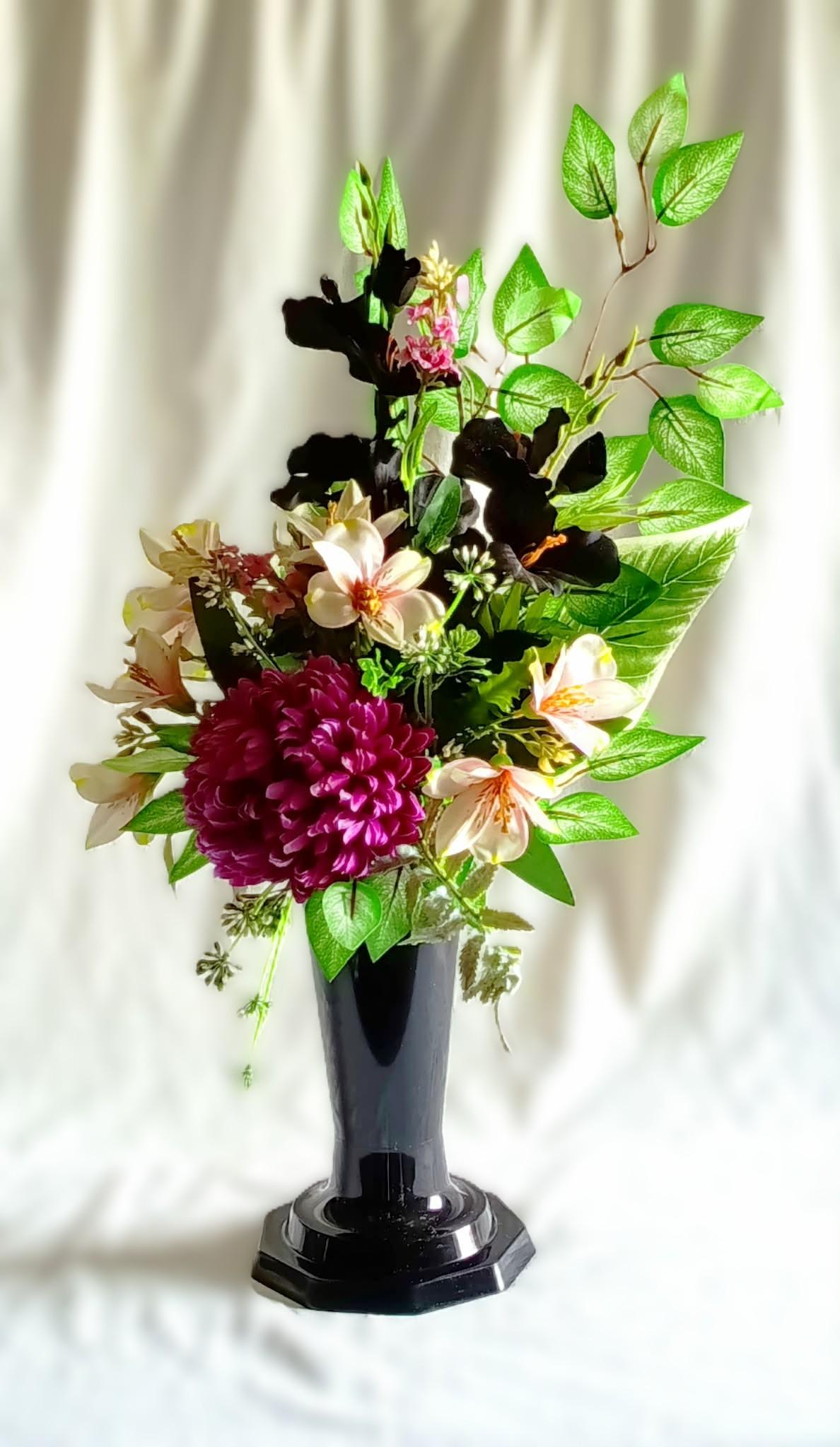 Komplet nagrobny Purpurowa Chryzantema / "Purple Chrysanthemum" Grave Ornament Set #KNG008 6