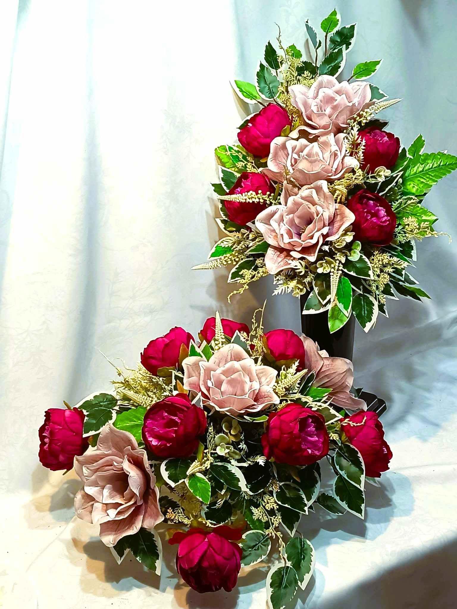 Zestaw nagrobny Magnolia z Piwonią / Magnolia and Peony Grave Arrangement Set #KNG048 6