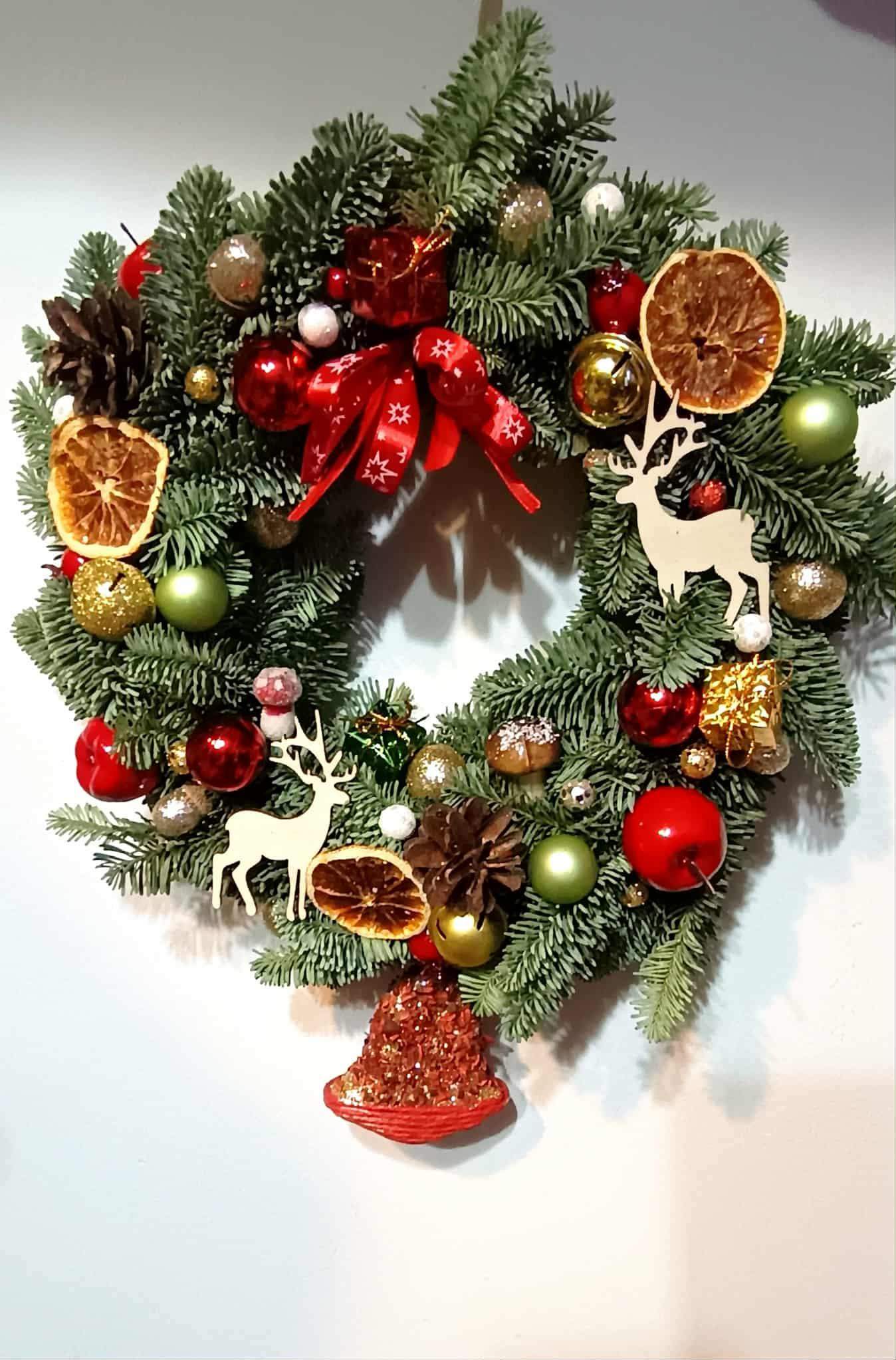 Świąteczny wianek z żywej jodły nobilis 2