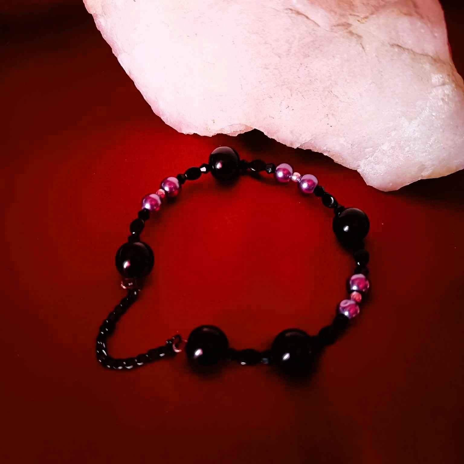 Bransoletka czerń z grafitem  BR#013