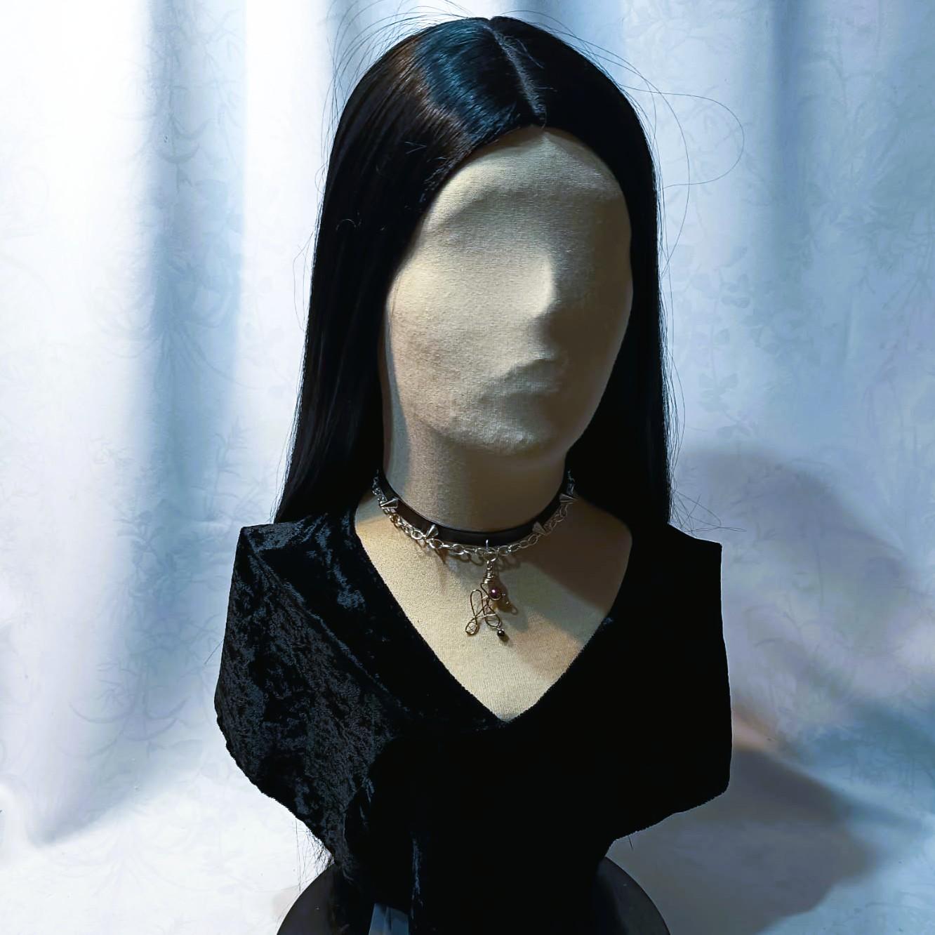 Choker w stylu gotyckim Czerń i Srebro / Gothic-style choker – Black and Silver #0034 5