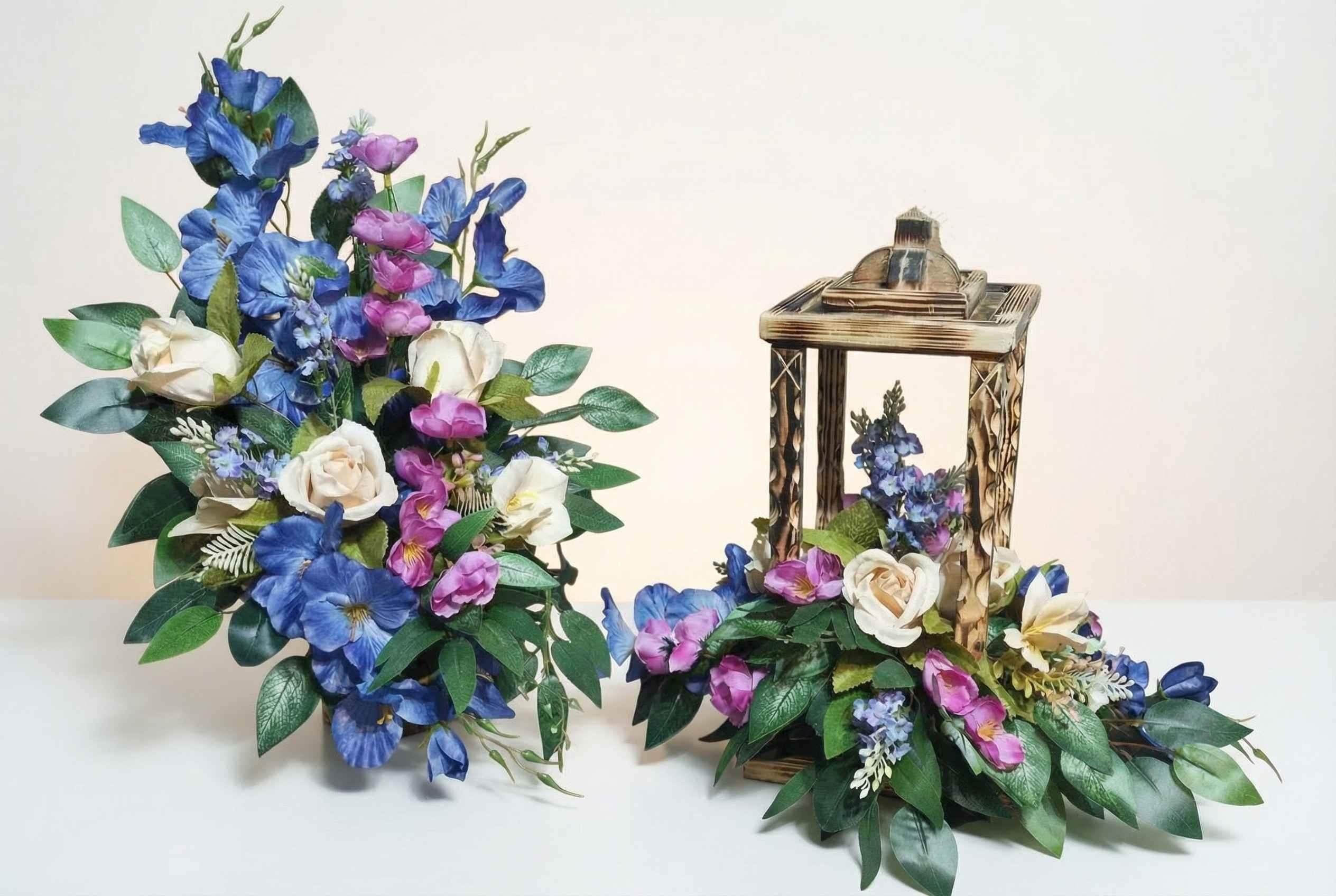 Komplet nagrobny wielobarwny  z latarnią  #KNG005