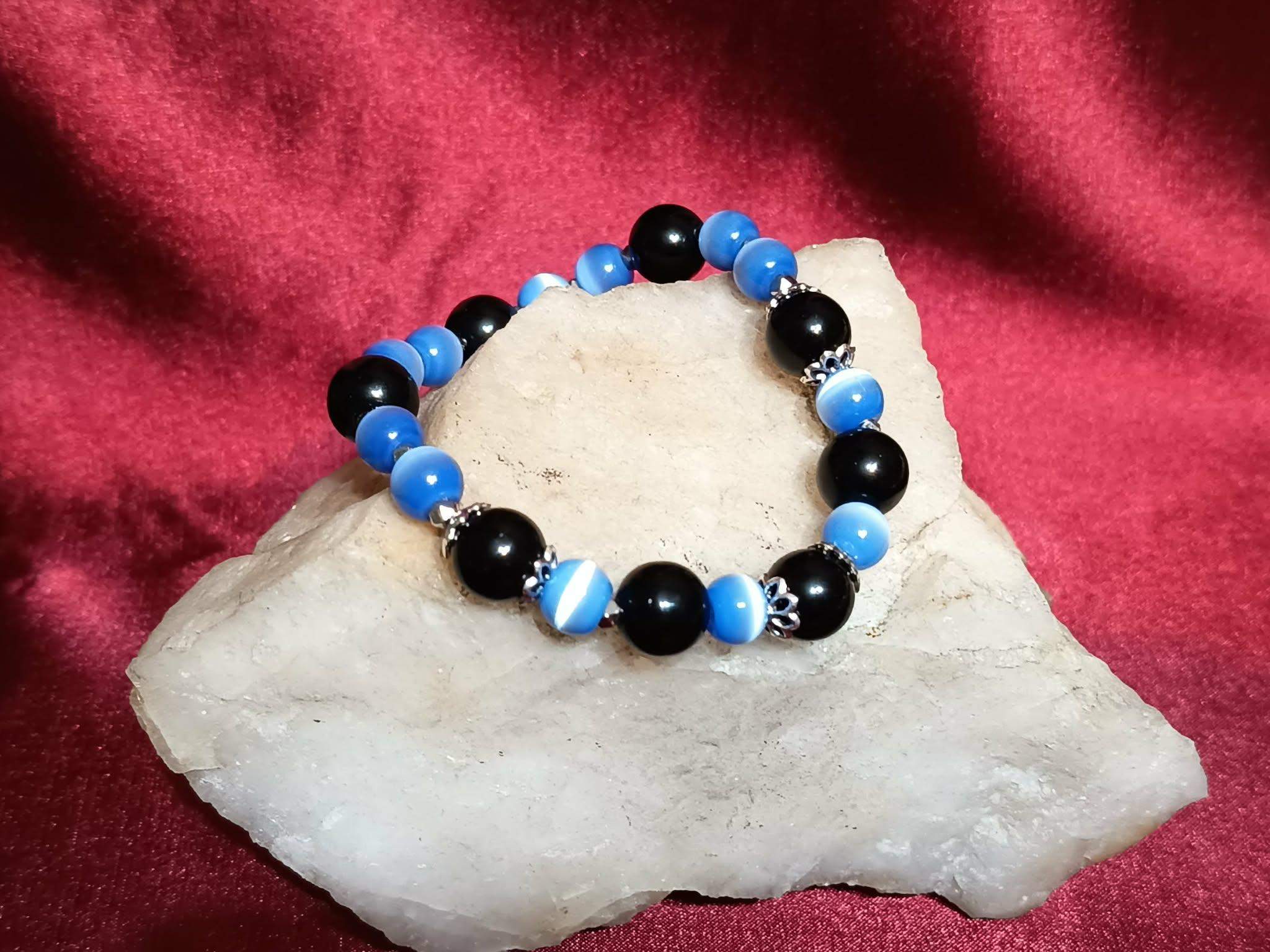 Bransoletka błękit z czernią   BR#008