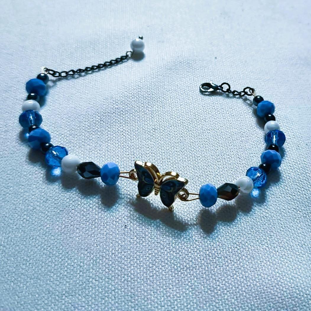 Bransoletka Niebieski Motyl / Blue Butterfly Bracelet BRH#036 1