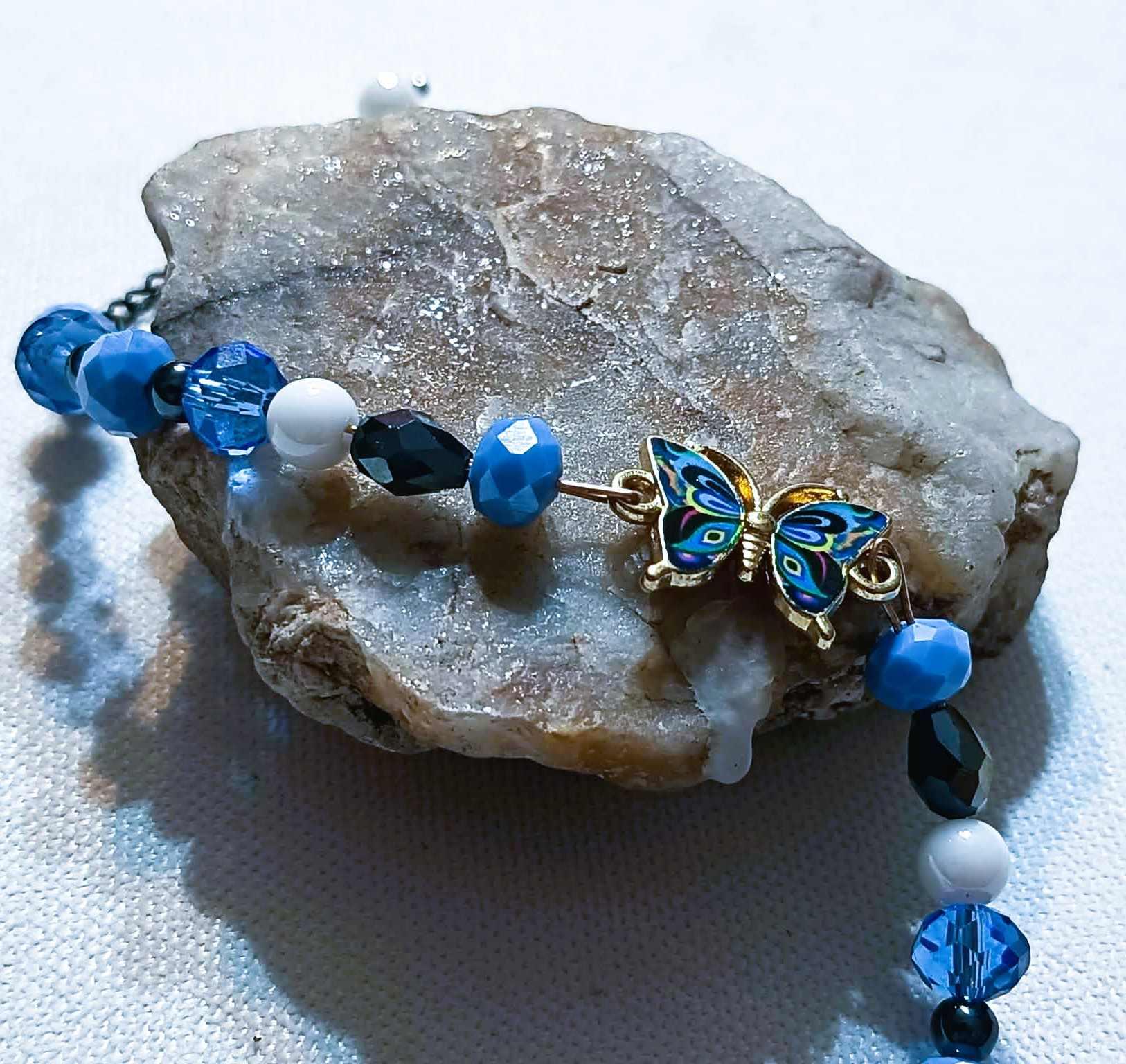  Bransoletka Niebieski Motyl   /  Blue Butterfly Bracelet  BRH#036