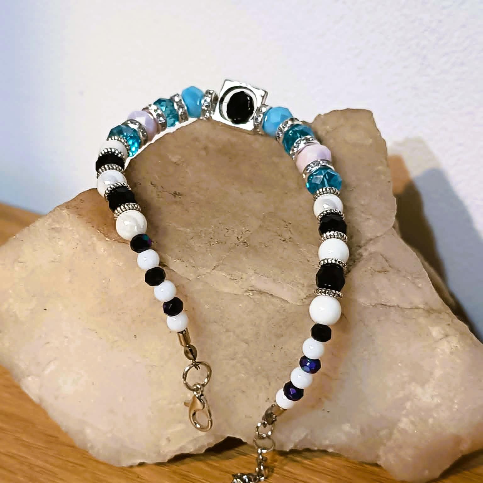 Bransoletka "Czarne oko" / "Black Crystal Eye" Bracelet BRH#027 3